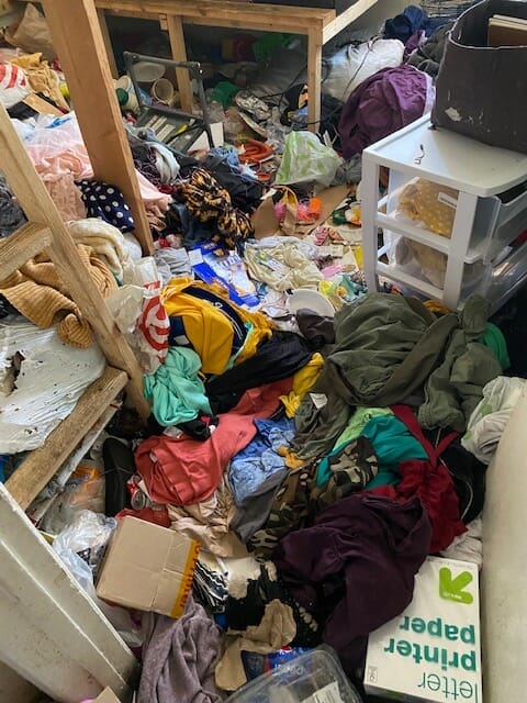 A severely hoarded home